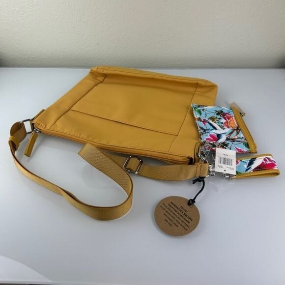 Samantha Brown To-Go Mustard Yellow Crossbody Purse w/ Keychain & Coin Purse NWT - Picture 12 of 16